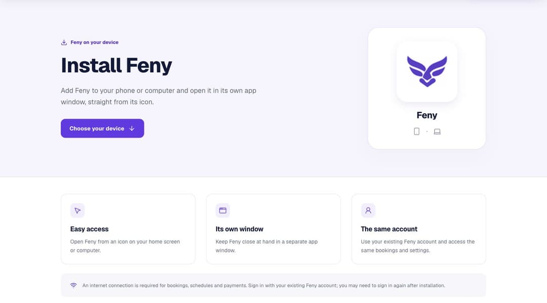 Feny is now an app on your phone and computer