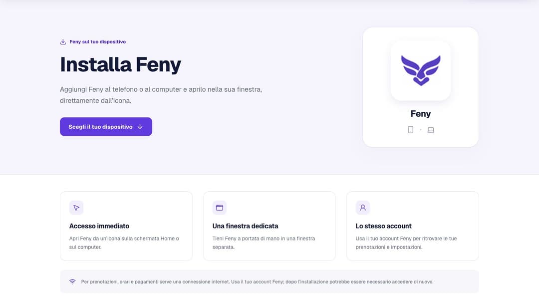 Feny diventa un’app sul telefono e sul computer