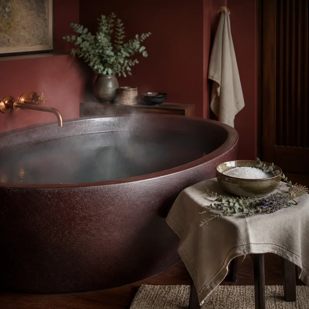 Fenix SPA bath in wine and copper tones